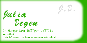 julia degen business card